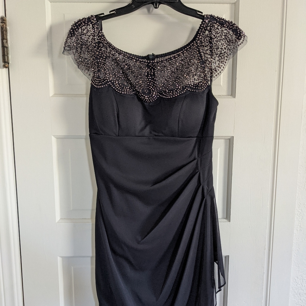 Beaded neckline cocktail dress